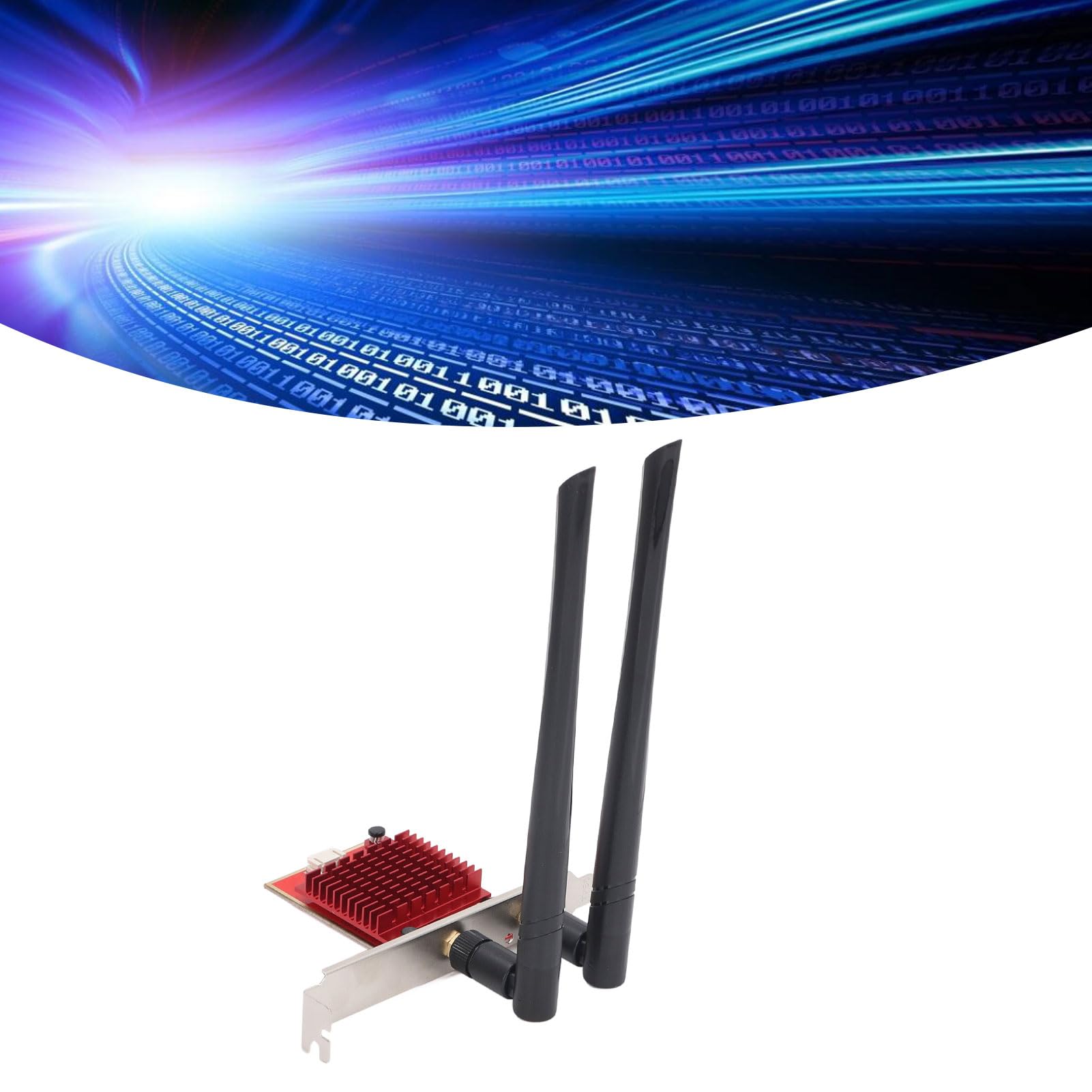 Scheda WiFi PCIe WiFi con Bluetooth 5.4,2.4GHz, 5.8GHz, Scheda Wireless Tri-band 6GHz per PC, Supporta MU-MIMO, Latenza Ultra Bassa, WPA4, Staffa a Basso Profilo, 10/11