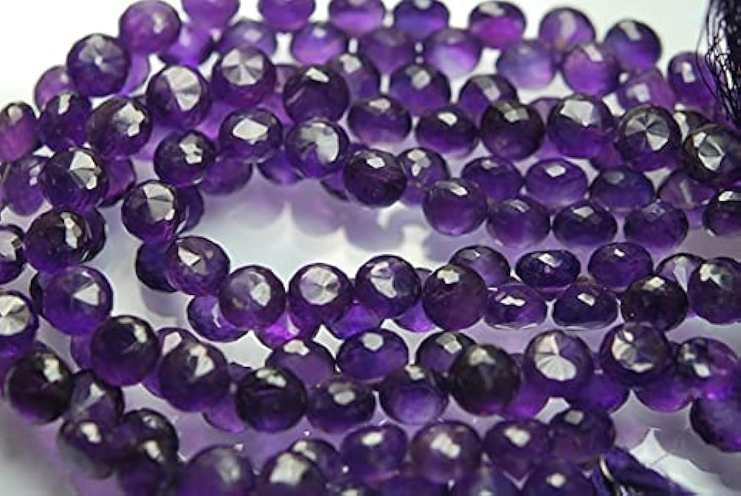 Améthyste violette naturelle facettée LKBEADS de 8.5-9mm pour la création de bijoux haut de gamme