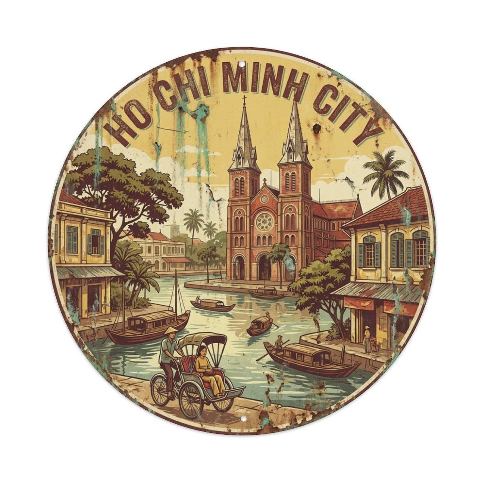 Xanthor Style Retro Vietnam Travel Ho Chi Minh City Metal Tin Sign