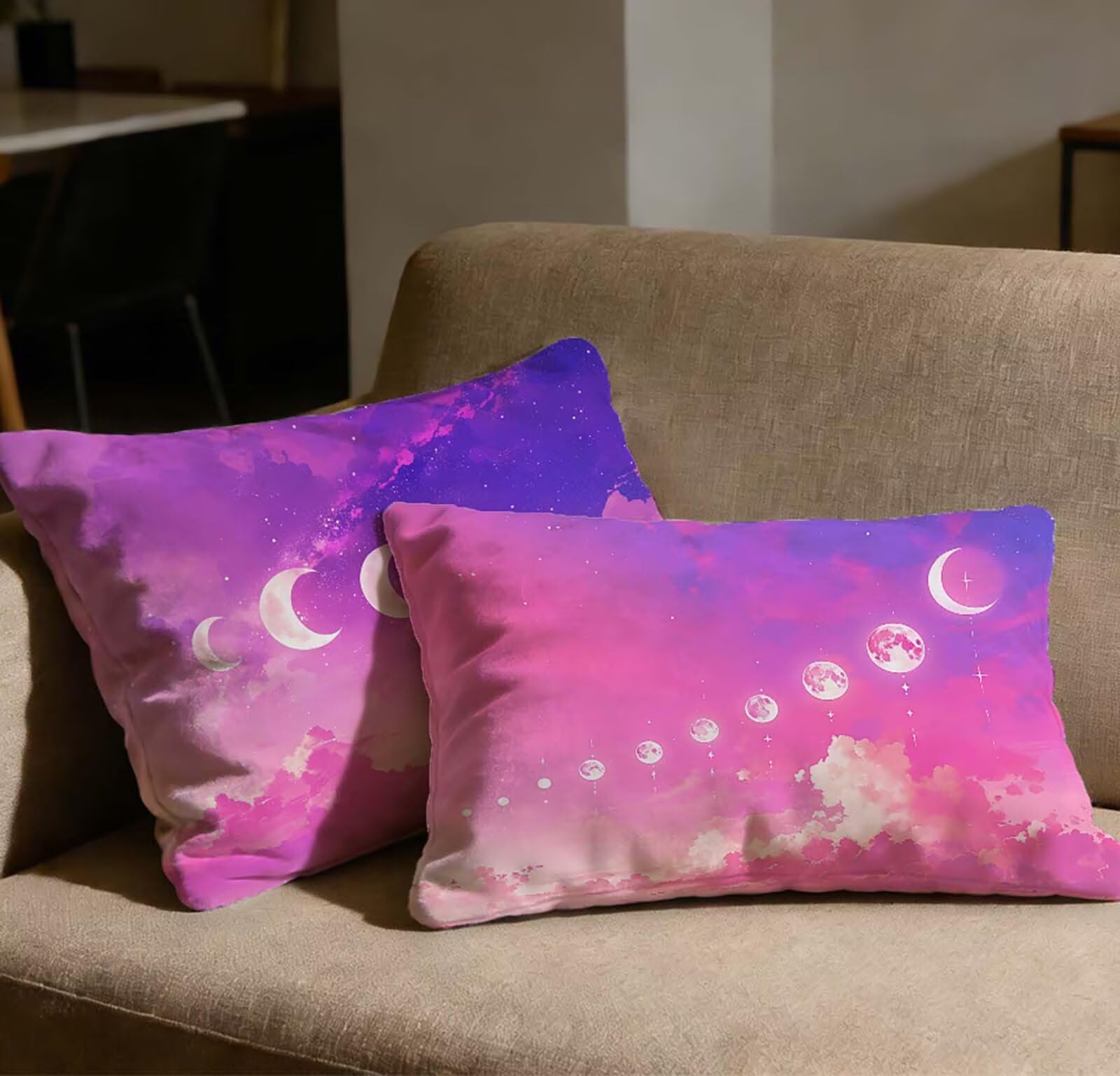 Taie d'oreiller 40x80 velours lot de 2 housses de coussin rectangulaires avec fermeture éclair