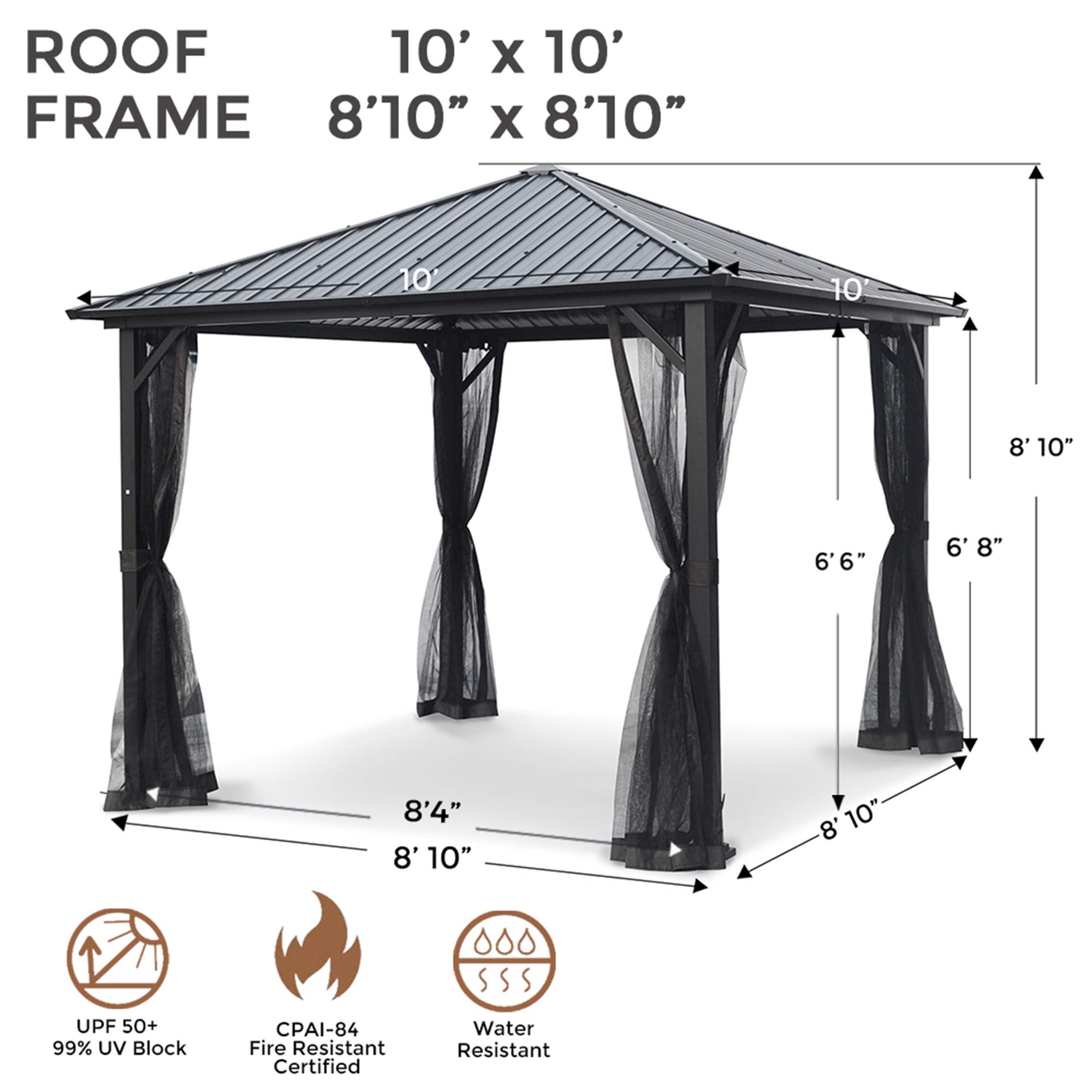 Buy ASTEROUTDOOR 10x10 Outdoor Hardtop Gazebo for Patios Galvanized