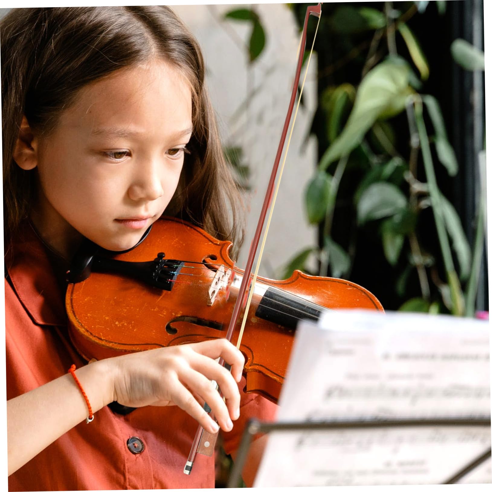 Archet de Violon en Bois Crin de Cheval Bien Équilibré, Transmet les Vibrations des Cordes, pour Étudiants et Joueurs Professionnels
