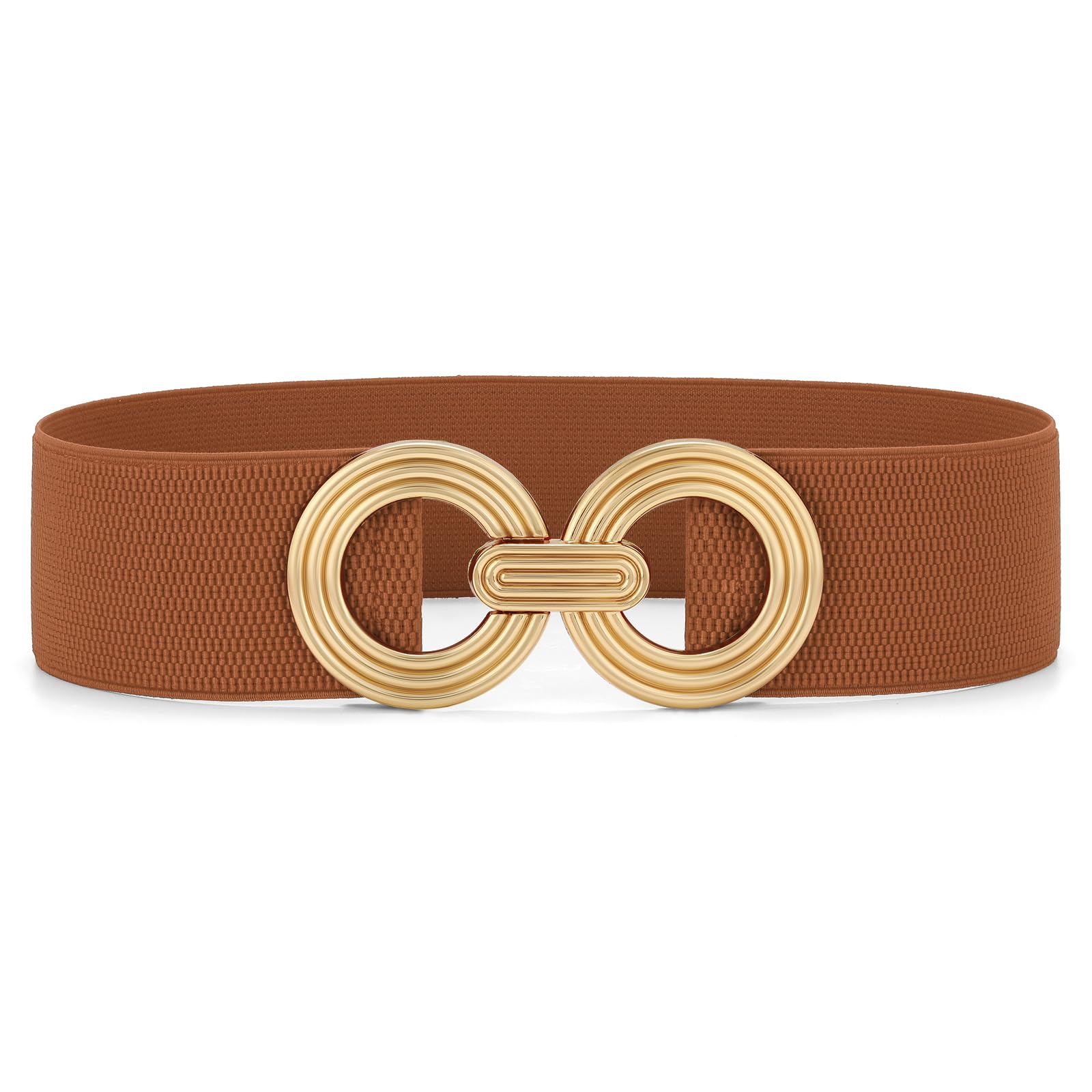 JasGood Damen Breiter Elastischer Taillengürtel Stretchy Gürtel für Kleider Hüftgürtel Goldener Schnalle Gürtel für Damen