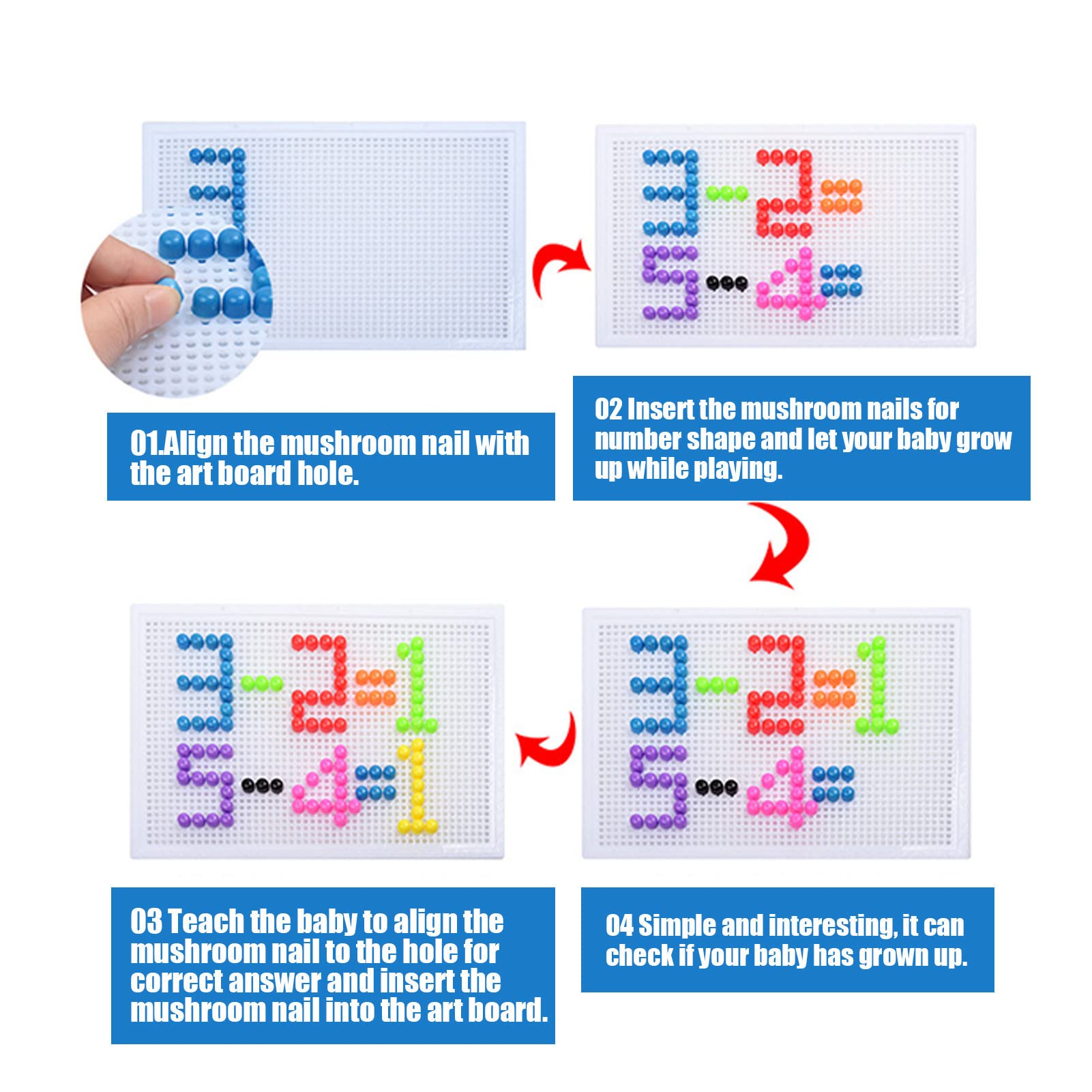 Amazon.co.jp: モンテッソーリ ペグ ボードのおもちゃ | 310 個の