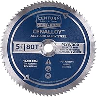 Vista 10 de Century Drill & Tool 08216 Cenalloy Hoja de sierra circular de madera contrachapada 10" por 180T