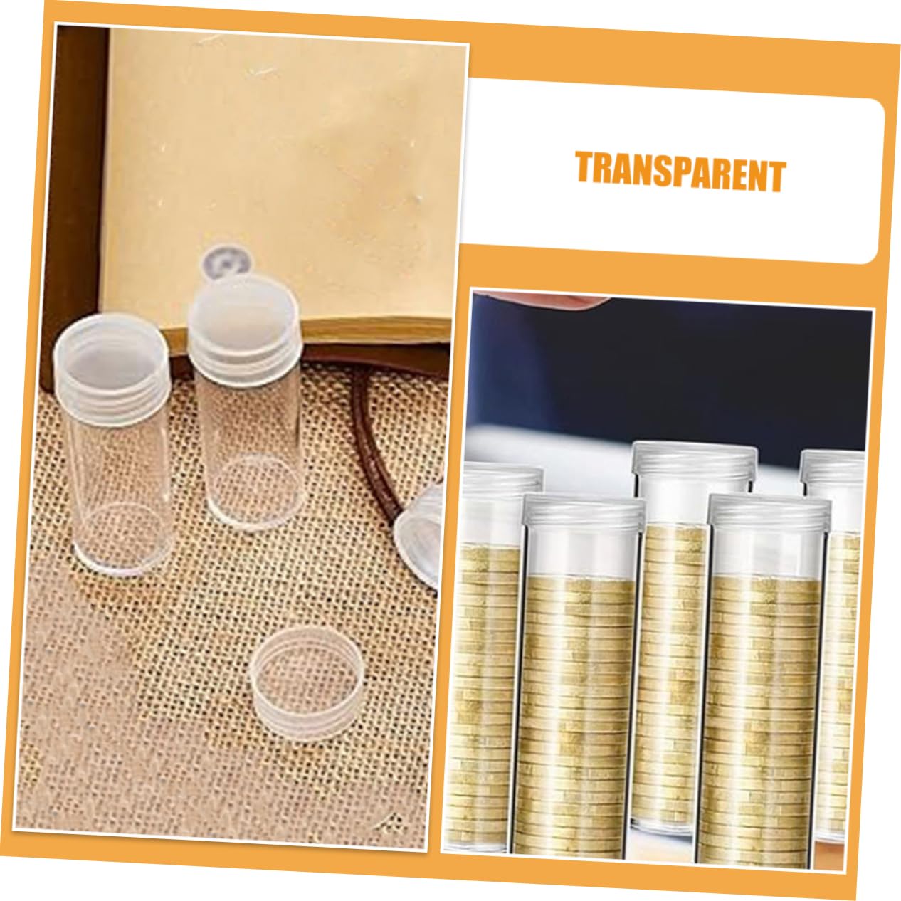 BESTonZON 6 Pièces Diamètre 30mm Tubes De Stockage De Pièces De Monnaie Transparents Boîtes À Pièces en Plastique Stockage De Pièces De Monnaie Protecteurs De Pièces De Monnaie pour Les