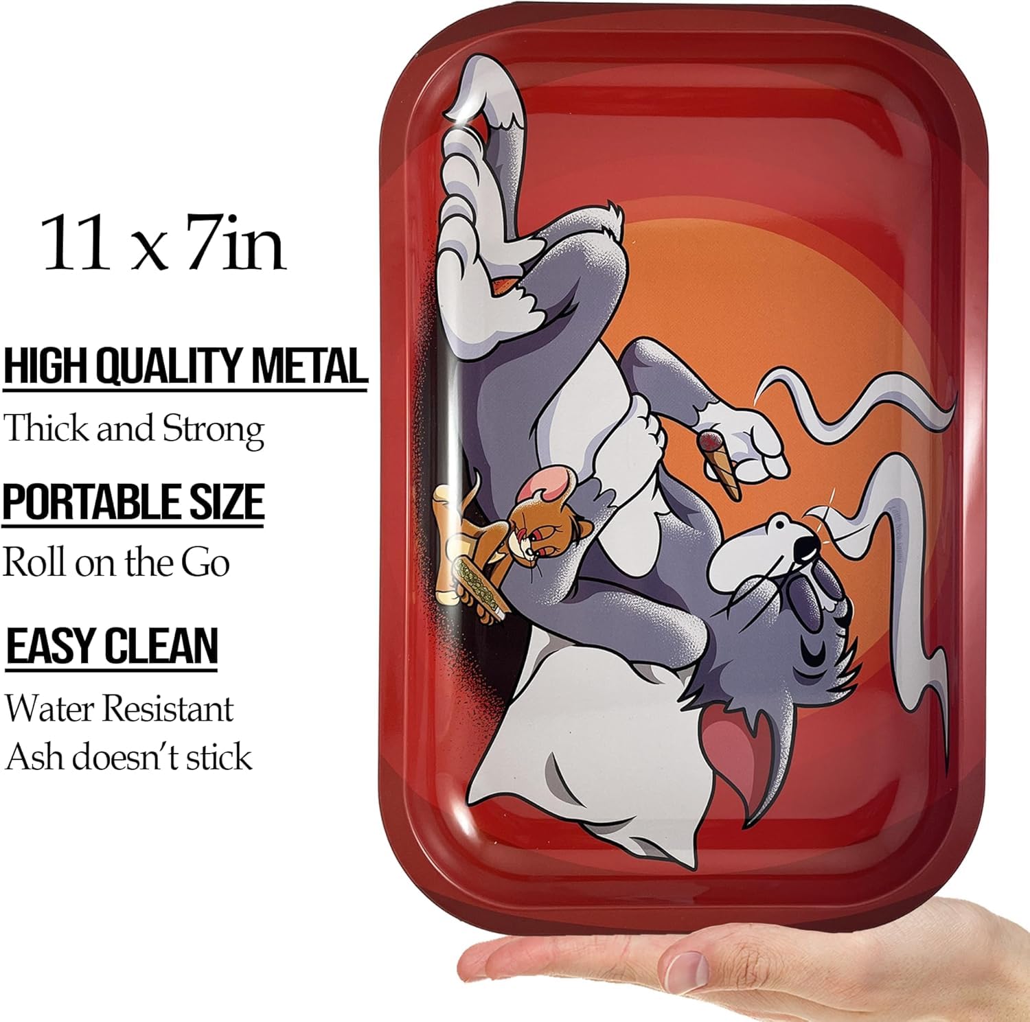 tom and jerry rolling cigarette Stogre Rolling Tray - Durable 11