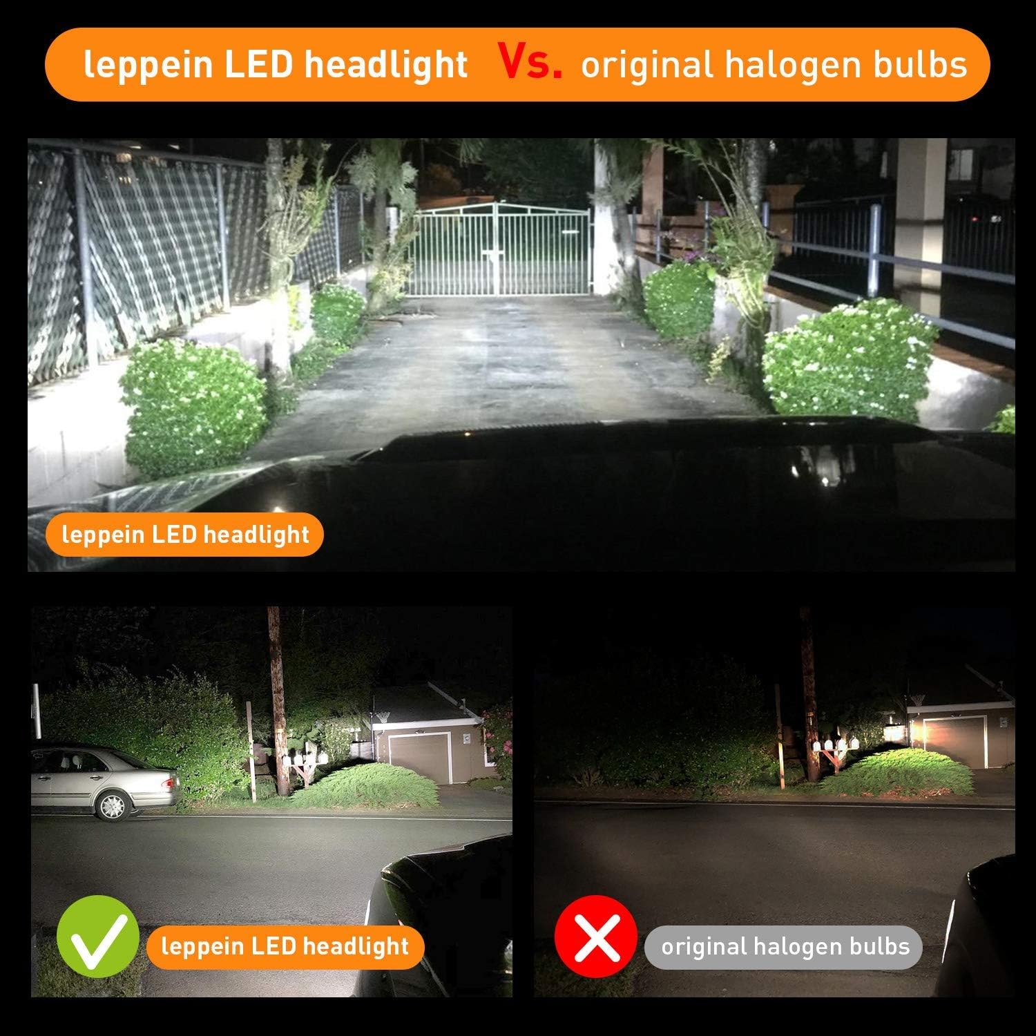 9007 LED Headlight Bulbs S Series High Beam/Low Beam/Fog Light 12xCREE Chips 6500K 6000LM Cool White Halogen Replacement-1 Pair