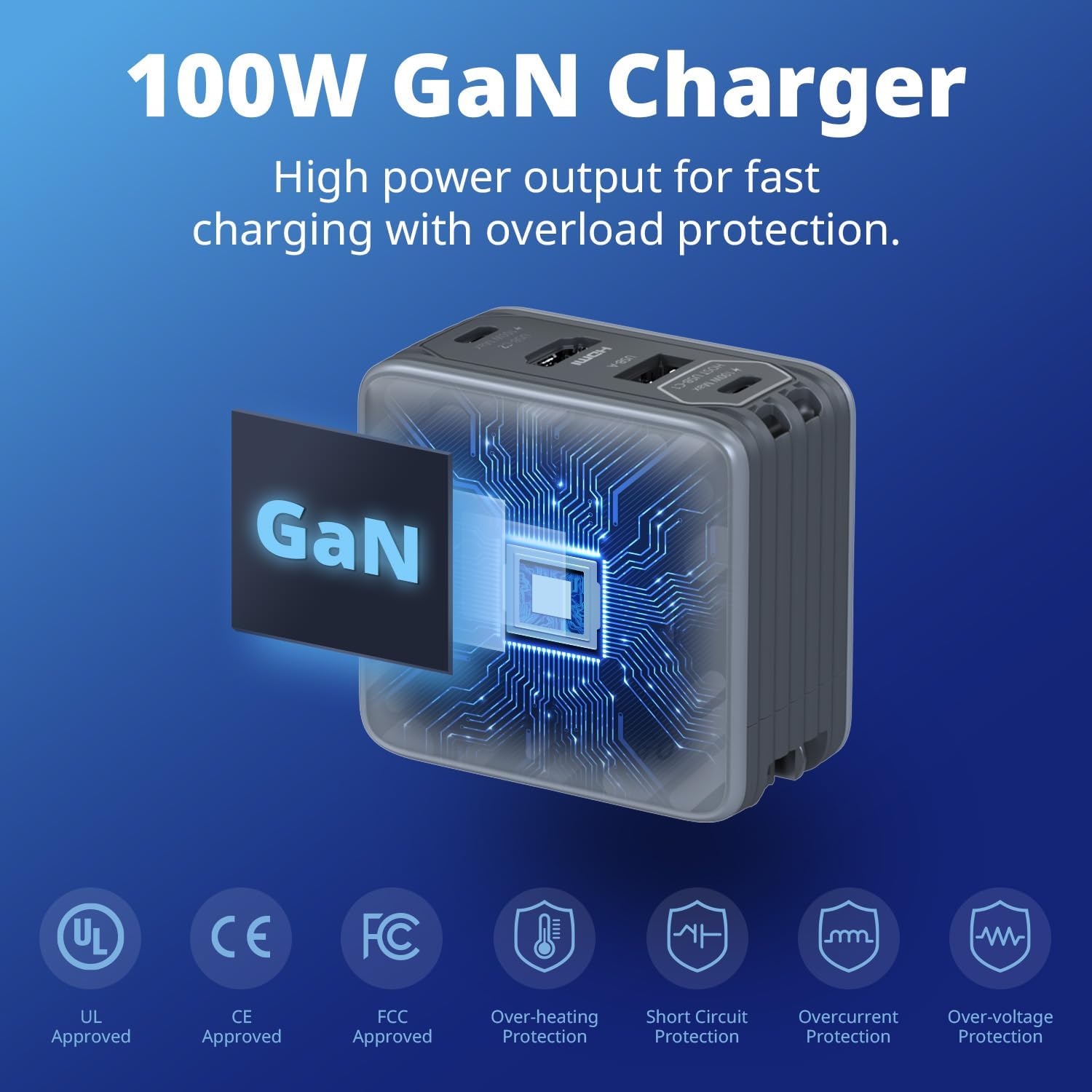 Коопсуздук функциялары бар 100 Вт GaN кубаттагычынын схемасы