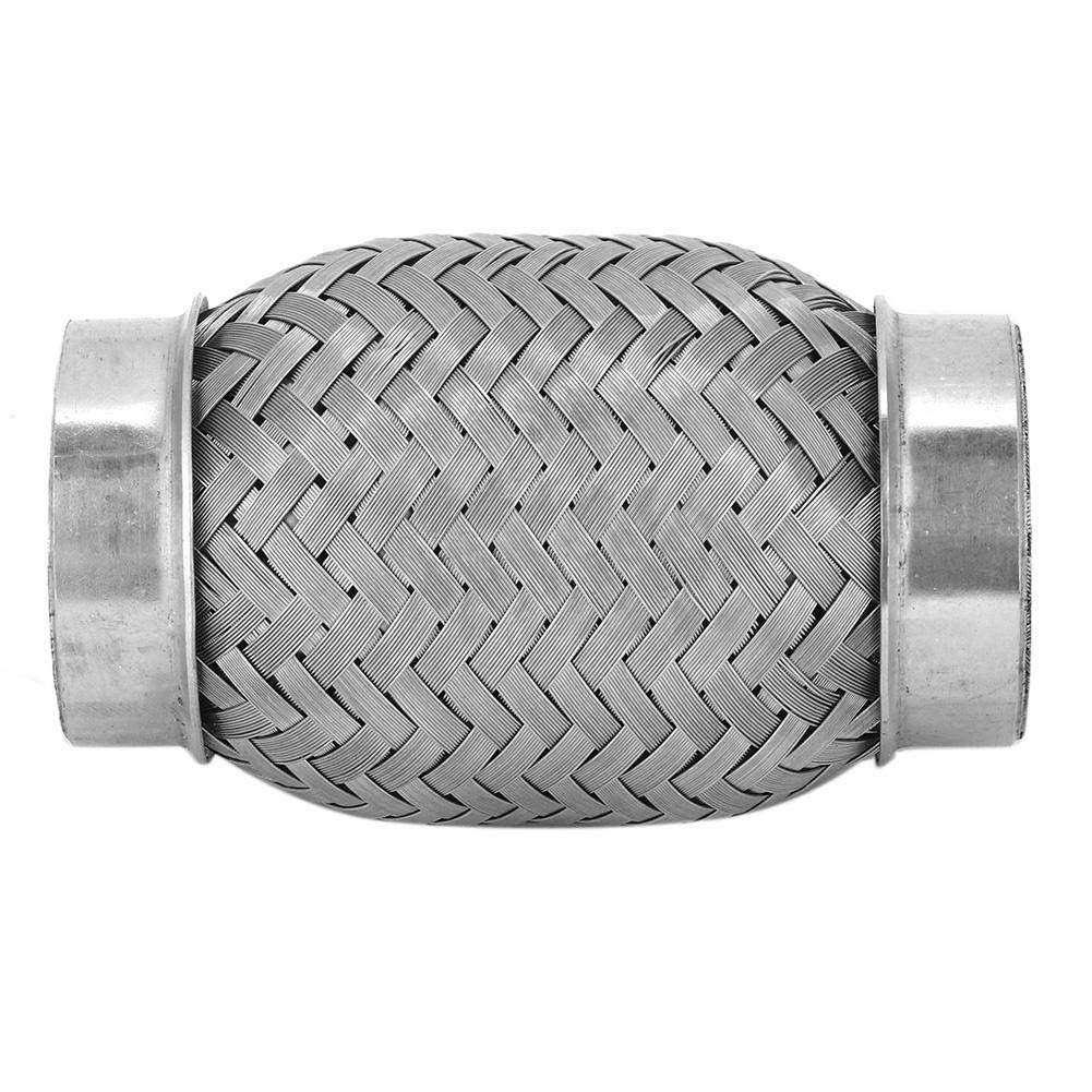 Qiilu Tubo de Escape Flexible de 1.5 x 4 Pulgadas, Tubo Flexible de Escape de Acero Inoxidable Tubo Corrugado Interno Trenzado Doble