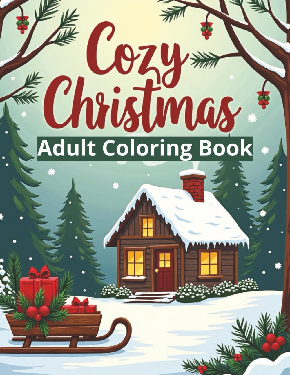 Cozy Christmas Adult Coloring Book: A Festive Coloring Escape Filled with Comfort and Cheer