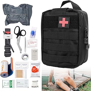 Erste Hilfe Set Outdoor - First Aid Kit Medizinische Taktische Tasche Blutungskontrolle Trauma Kit für Camping Jagd Wandern Zuhause Reise Auto und Abenteuer