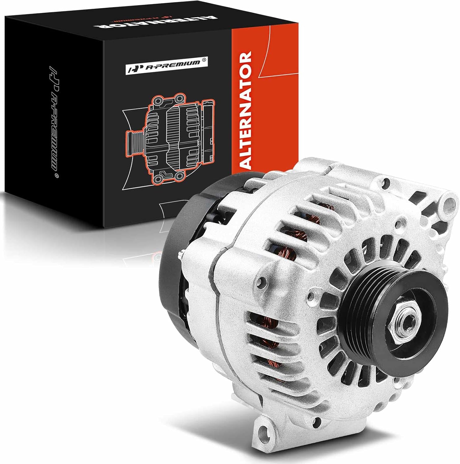 A-Premium Alternator Compatible with Pontiac Grand Prix 1999 2001 2002 2003 V6 3.8L, 12V 110A 6-Groove Pulley Clockwise, Replace# 10464415, 10480346