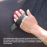 Vista 4 de Harrison Howard Cepillo de aseo de caballos de acabado flexible, flexible y conveniente para fregar, agarre cómodo en la mano, color rojo