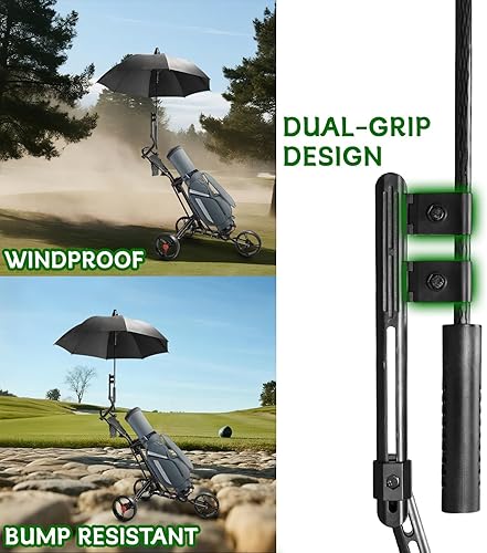 Miniatura 4 de Soporte de paraguas de carrito de golf resistente, altura ajustable, resistente al viento, resistente a los golpes, soporte universal para paraguas