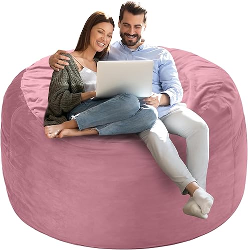 Miniatura 6 de Homguava - Sillón puff de 4 pies Sillón estilo puff grande de 4 pulgadas con relleno de espuma viscoelástica, sofá suave con funda de terciopelo