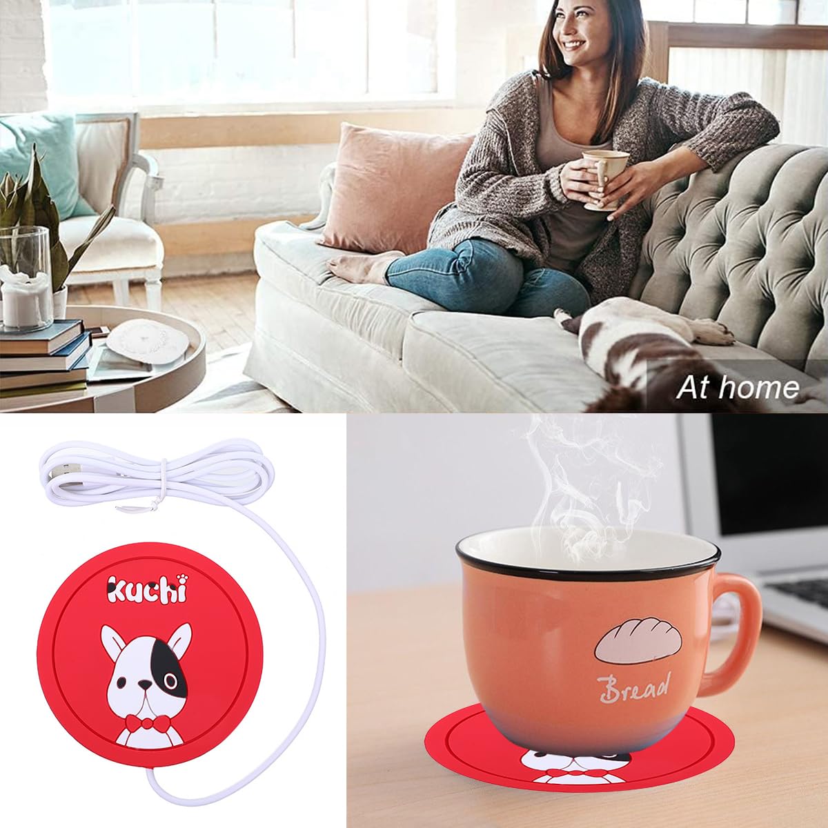 Scalda Bevande, Scalda Tazza USB, Tazze Da Caffè, Coffee Warmer, Riscaldatore Caffè Intelligente, Scaldatazze da Caffè, Scaldabagno Tazza USB Ufficio/Casa, Tazza Termica Caffè/Tè