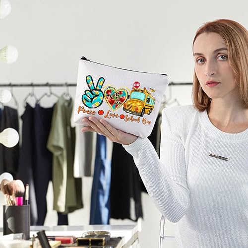 Miniatura 3 de WZMPA Kit de supervivencia para conductor de autobús escolar, regalo inspirado en el conductor de autobús, paz, amor, autobús escolar, bolsa con