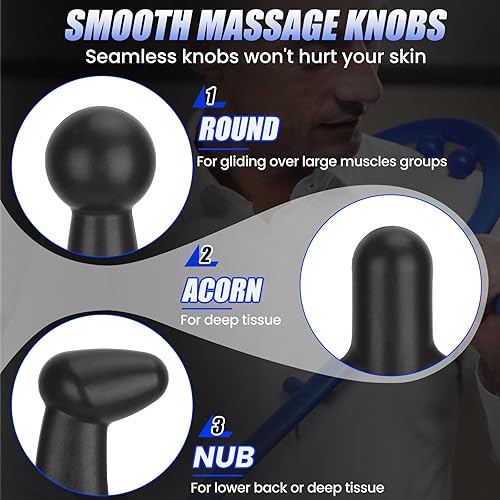 Miniatura 4 de Bastón de masaje de punto gatillo, gancho de masaje de hombro cuello espalda para alivio de tejido profundo corporal y fibromialgia, gancho de