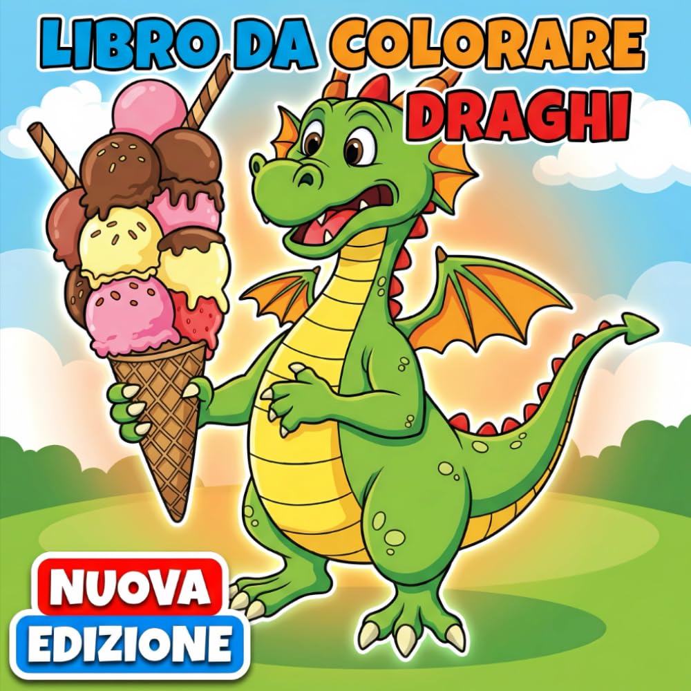 Draghi - Libro da Colorare: Oltre 50 Disegni Divertenti E Carini Per Bambini 6-12 Anni E Adolescenti - Perfetto Per Il Rilassamento