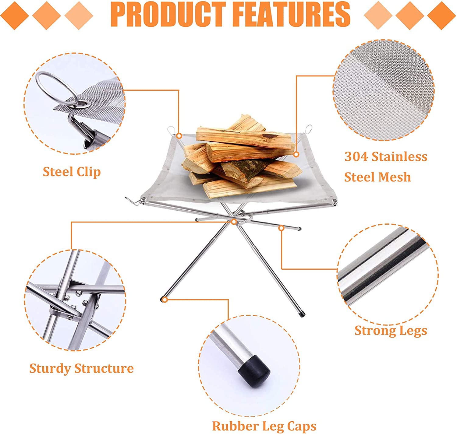 GT Portable Fire Pit Outdoor Extra Large With BBQ tools special hot