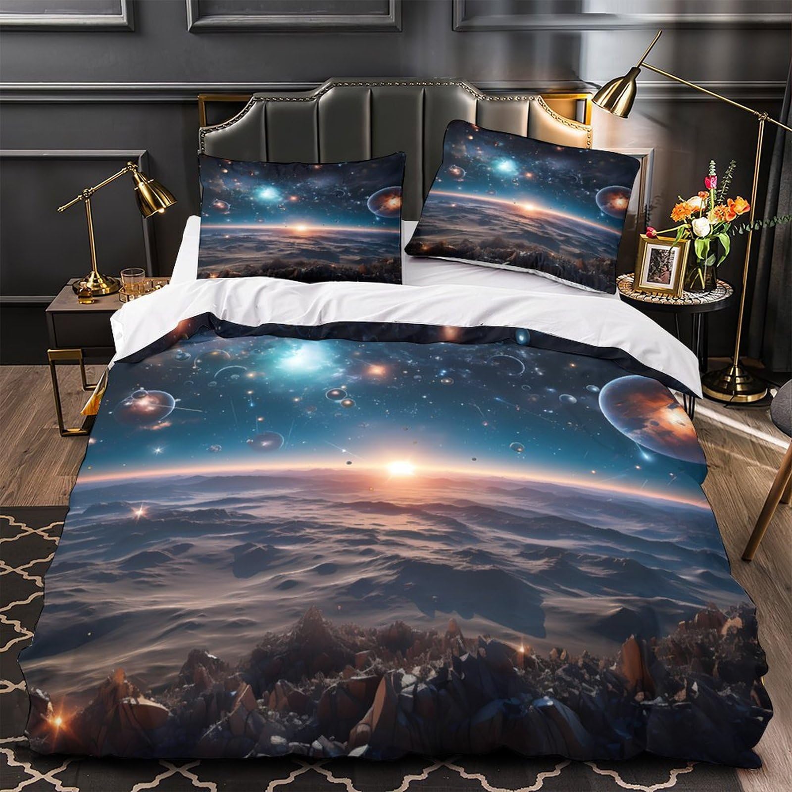 Parure de lit chat cosmique pour sublimer une chambre d'ado King 3D