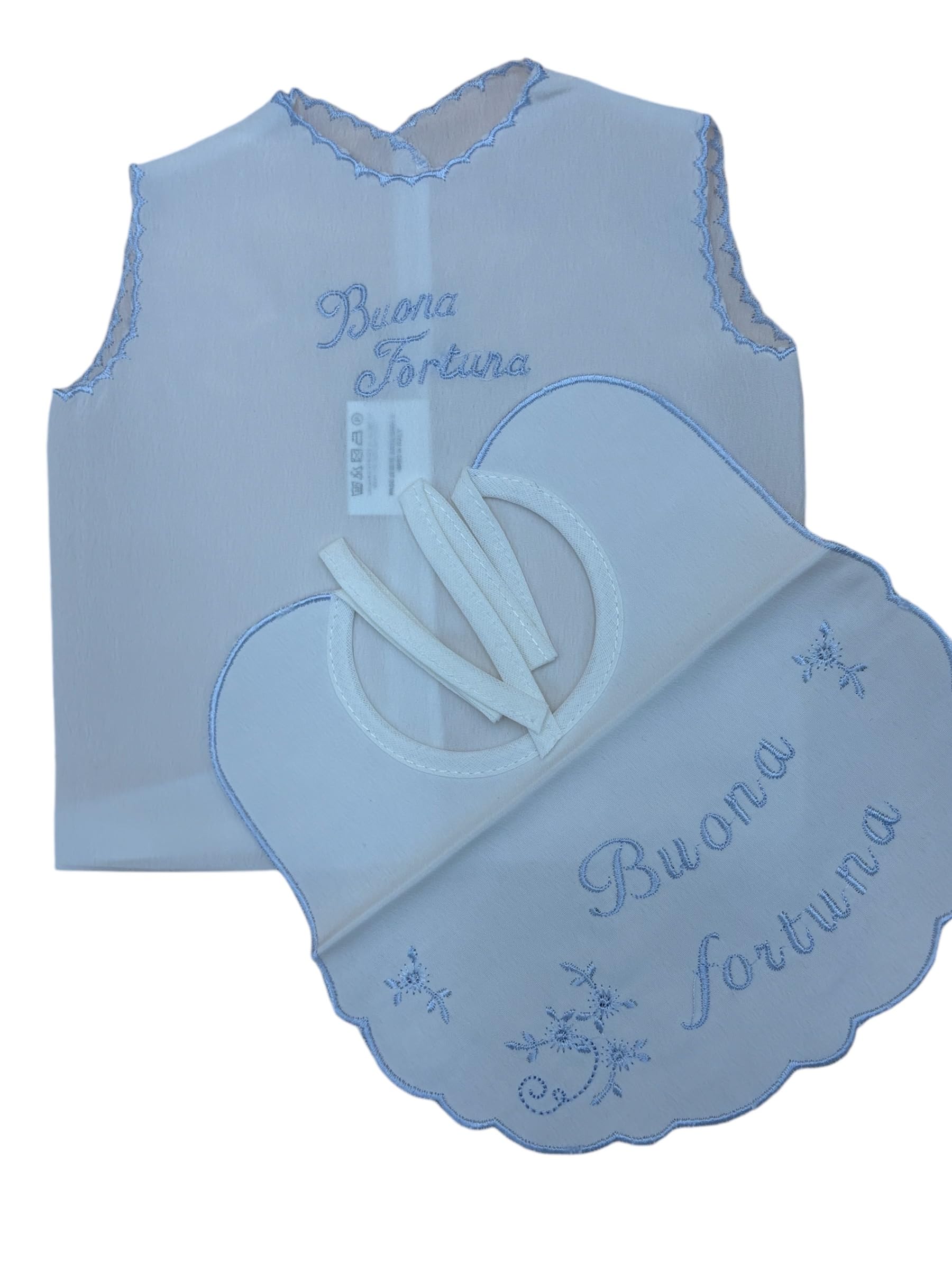 Set Camicina Della Fortuna E Bavaglino in Seta Made In Italy