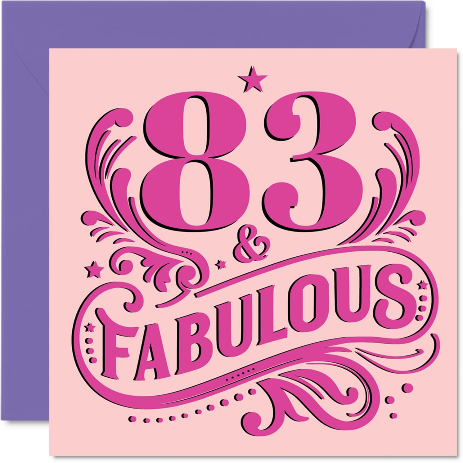 83rd Birthday Cards for Women - Fabulous - Happy Birthday Card for 83 Year Old Woman Grandma Auntie Wife Nan, 145mm Bday Greeting Cards