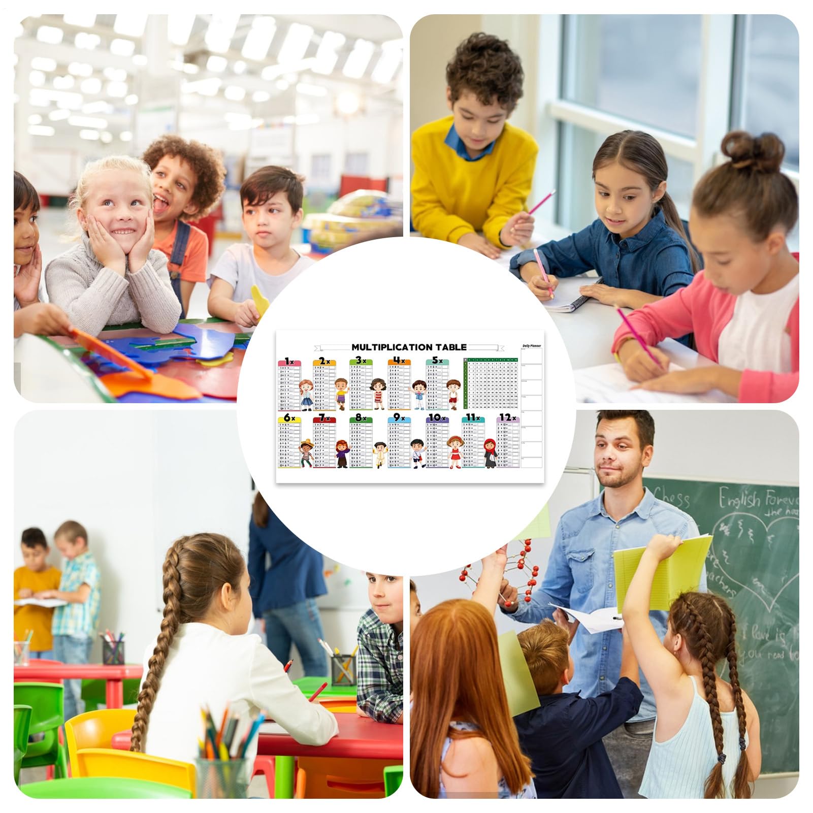Tabla de Multiplicaciones Tabla de Multiplicar Pizarra Borrable Material | Herramientas Educativas para Niñas Adolescentes Niños en Casa y Aula Escolar