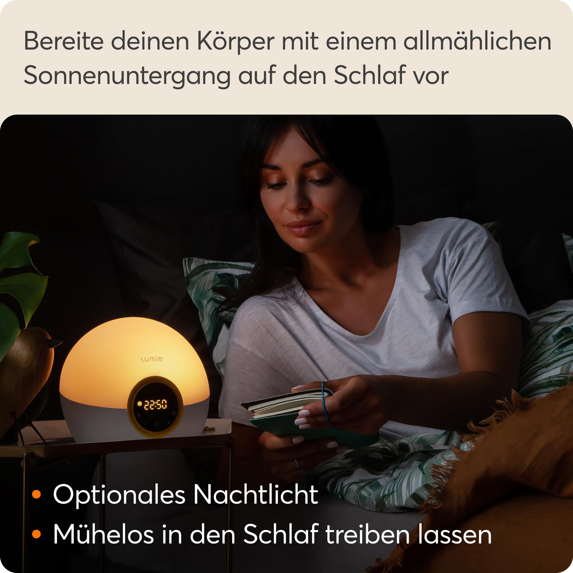 Lumie Bodyclock Rise 100 Weckwecker mit Sonnenaufgang und Sonnenuntergang, Weiß