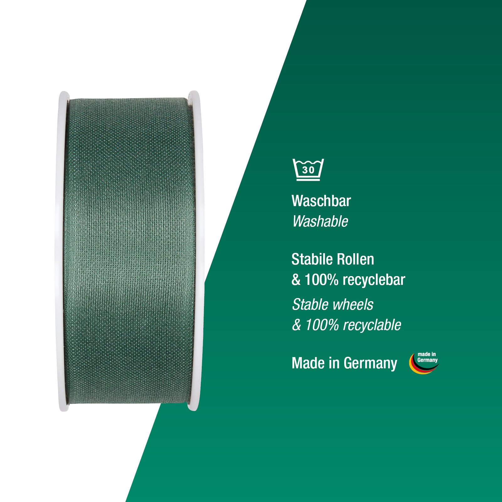Halbach Seidenbänder Gift Ribbon Width 40 mm Length 25 m Ribbon Made in Germany Gift Ribbons in a Variety of Colours and Widths Perfect for Packaging and Decorating Colour: Dark Green - Image 3