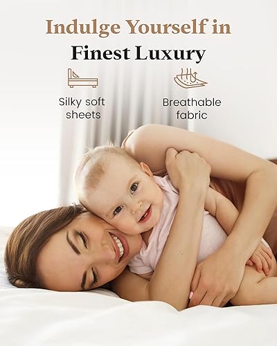 Miniatura 4 de Good Sleep Bedding Sábana bajera ajustable tamaño Queen, 1000 hilos, algodón egipcio, suave y transpirable, bolsillo profundo de 16 pulgadas, color