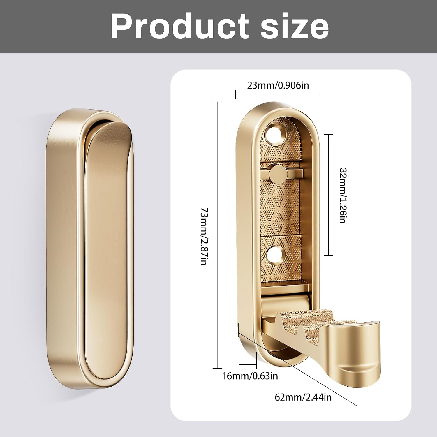 Folding Coat Hooks, Heavy Duty Foldable Wall Hooks for Hanging Coats Made of Aluminum Alloy, Towels, Hats, Robes, Bags, Keys for Bathroom, Kitchen, Bedroom, Door (2, Gold)