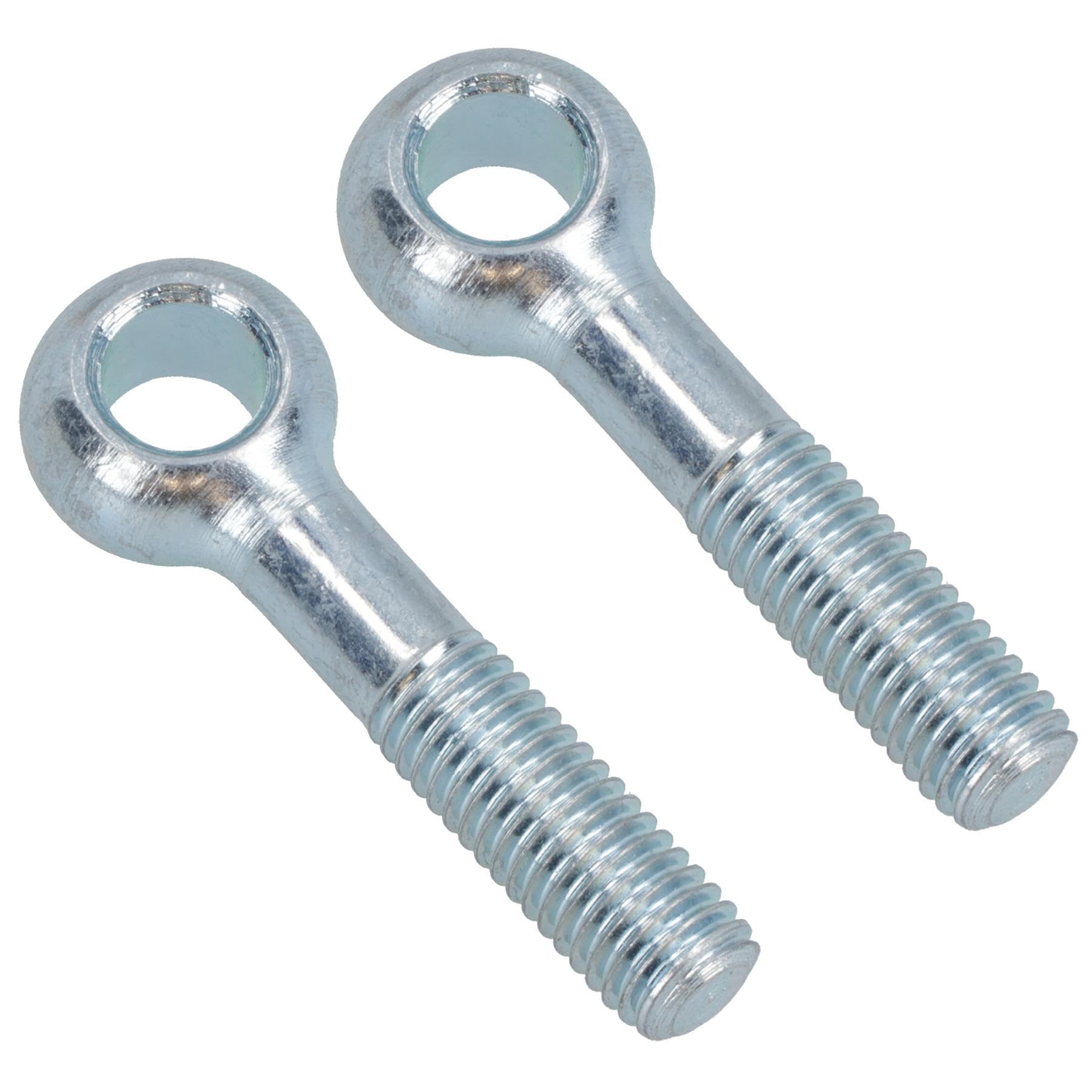 Ab Tools Silver M10 50Mm Eye Bolt 2 Pack Zinc Plated Threaded Rings Din444 Catenary Wire
