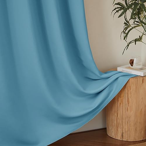 Miniatura 121 de KGORGE - Cortinas opacas grises para dormitorio 2 paneles, 42 x 63 pulgadas con ojales, cortinas de oscurecimiento de habitación con aislamiento