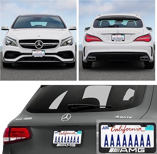 Miniatura 5 de 2PCS License Plate Frames for Mercedes Benz-AMG, Premium Aluminum Alloy Weather Proof License Plate Covers with Screw Caps, Front License Plate Car