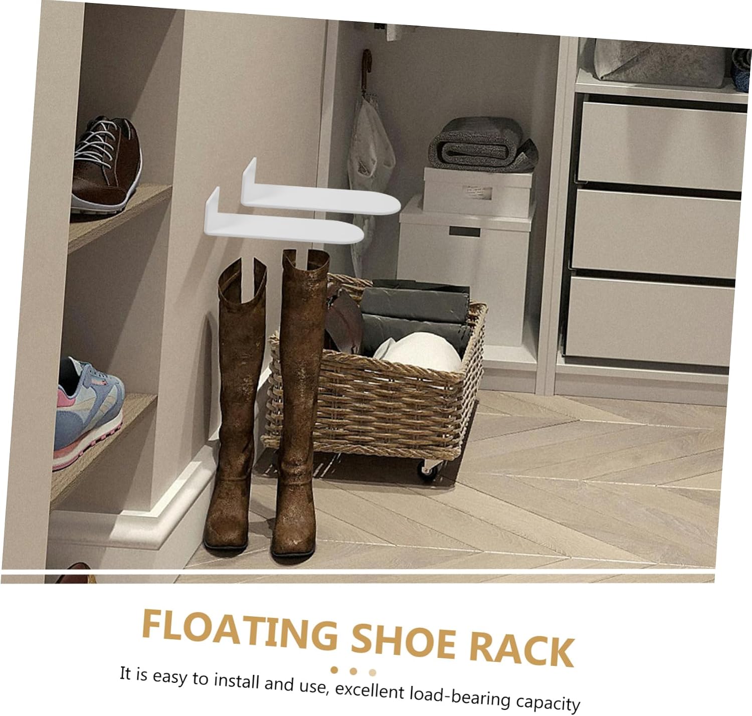 6pcs Acrylic Floating Shoe Rack for Wall Display Modern Floating Shoe Shelves Organizer for Sneakers Easy Installation Space-Saving Design for Entryway and Closet