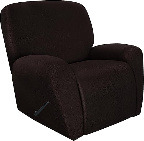 Miniatura 28 de Fundas para sofás reclinables símil cuero, para sofá de 3 plaza, protector de muebles, tela de elastano lavable, 8 piezas, color marrón 02 marrón,01