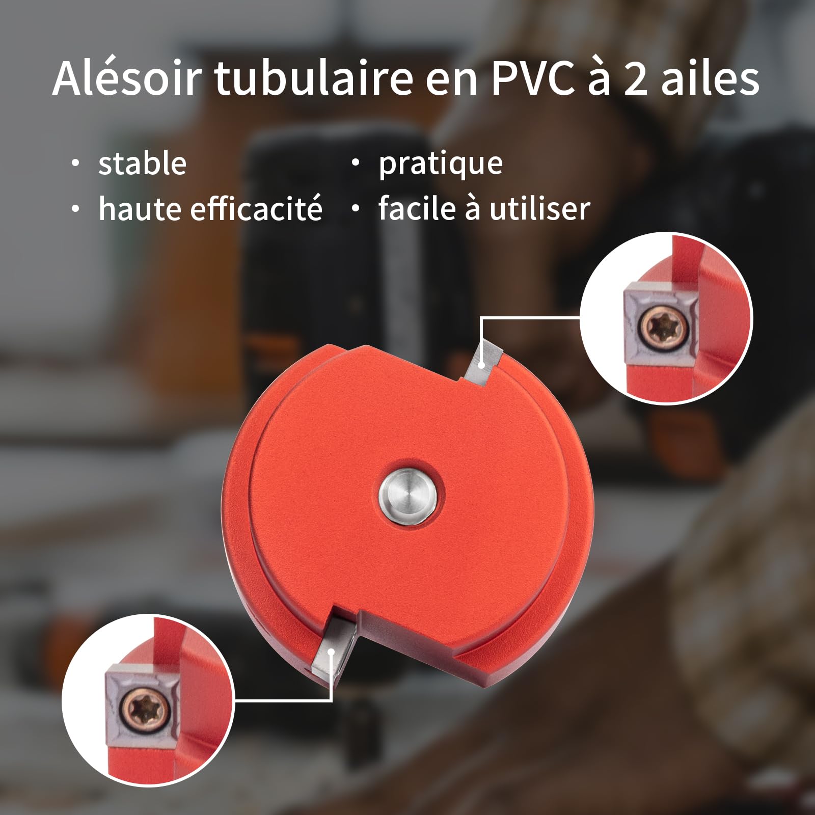 Lot de 6 alésoirs de tuyau en PVC à 2 ailettes, kit de raccord de tuyau en PVC pour perceuses standard de 1,27 cm