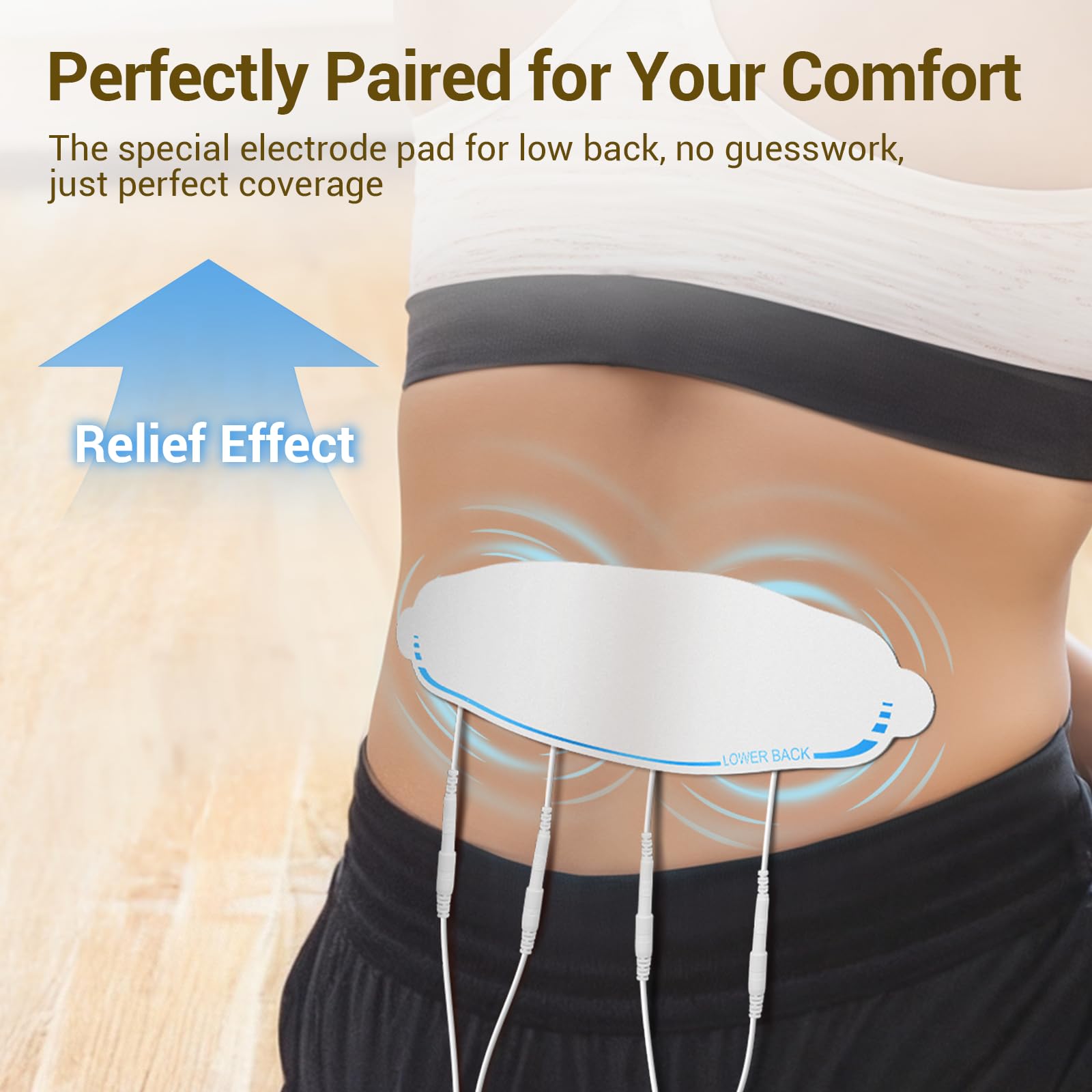 Comfytemp TENS Unit with Specialized Pads for Lower Back & Neck Shoulder Pain Relief, Easy-to-Use TENS Unit Muscle Stimulator with Large Display, Portable Dual Channel TENS Machine with Carrying Case — Amazon image 4