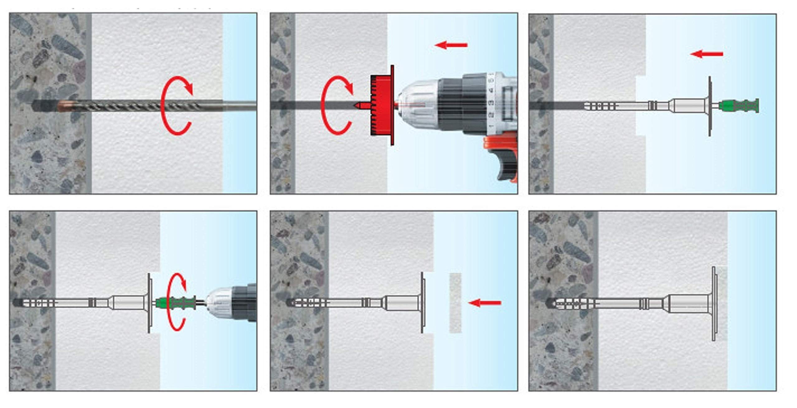 KLIMAS Wkret-met Dämmstoffdübel Ø8mm - Tellerdübel mit Metalldorn, Schraubdübel WKTHERM-S für WDVS Wärmedämmung (200, Ø 8 x 115 mm)