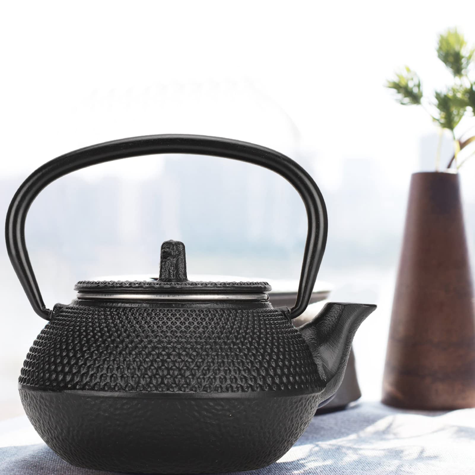 Petite théière en fonte de 300 ml avec infuseur, bouilloire en fonte pour usage domestique, modèle sur chaudière à thé japonaise