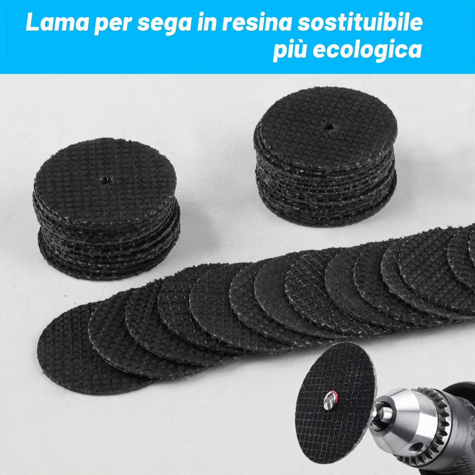 60 dischi da taglio compatibili con Dremel, 32 mm per accessori rotanti, set di dischi da taglio per metallo acciaio