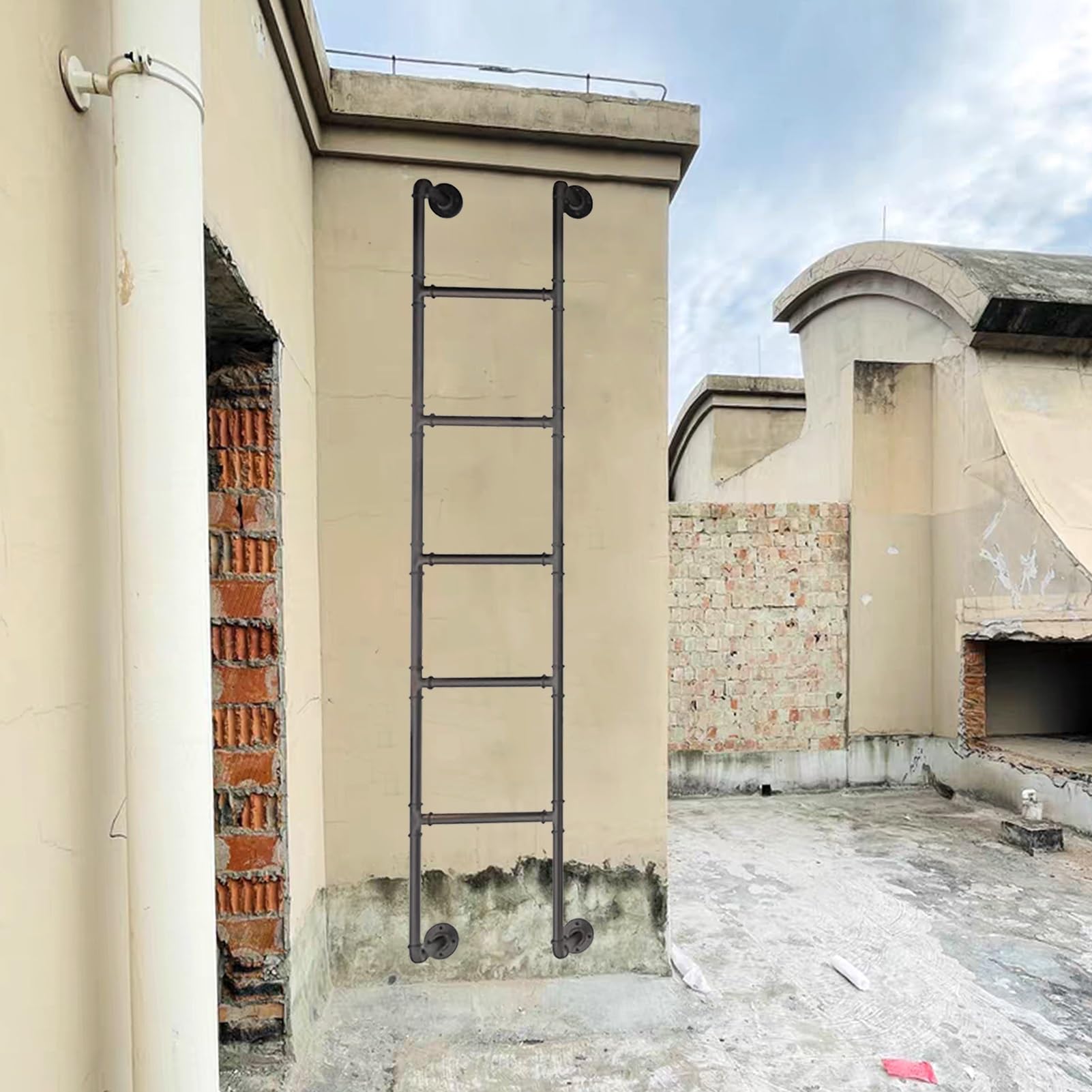 Escalera de emergencia para pared en caso de incendios, soporte de 330 lb y metal firme