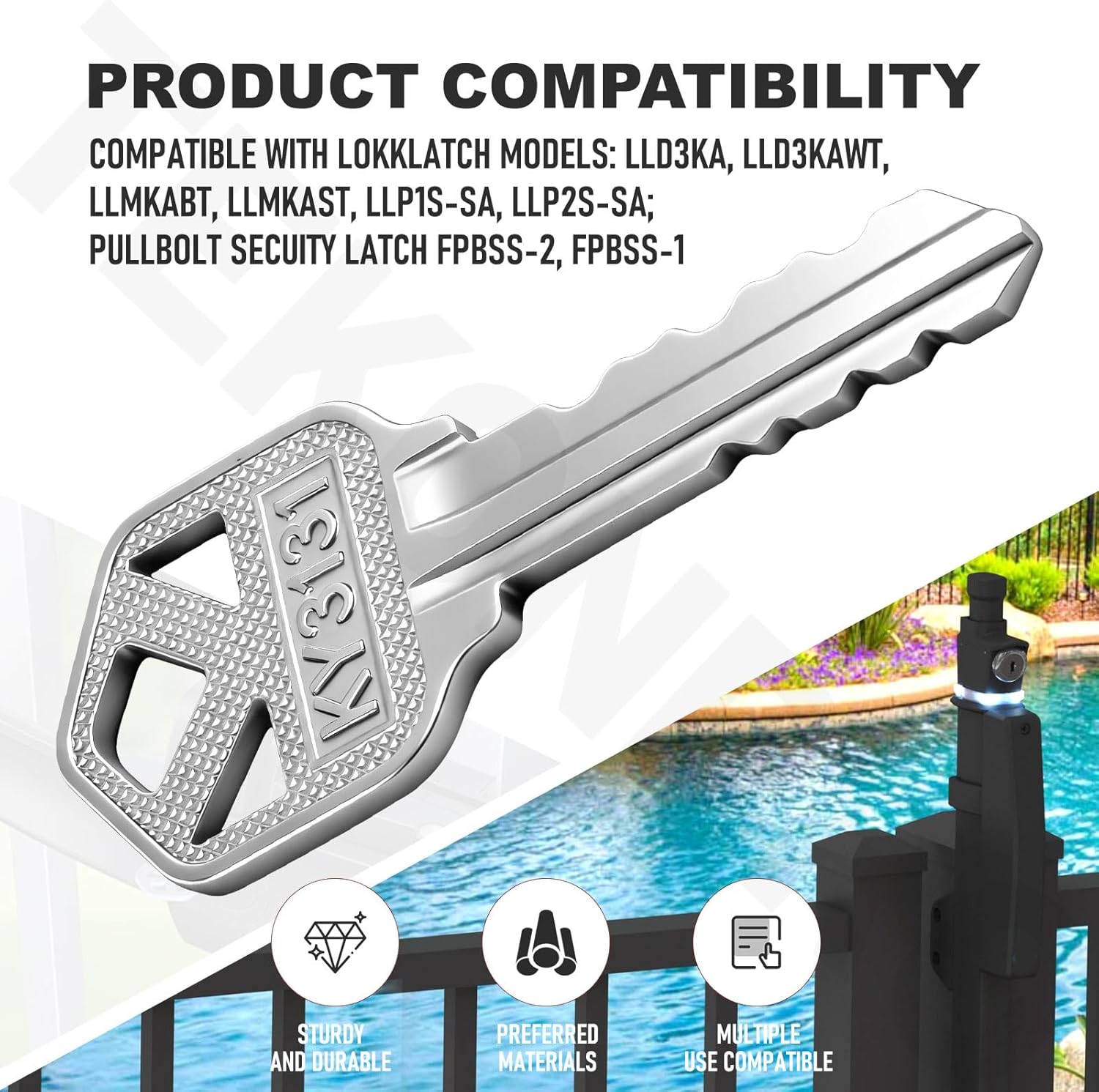 5 Pack 313131 6 Pin Replacement Key for MagnaLatch Series 3 and LokkLatch Models, Fits ML3TP ML3TPW ML3VP ML3VPKAWT ML3ATP and LLD3KA LLD3KAWT LLP1S-SA LLP2S-SA