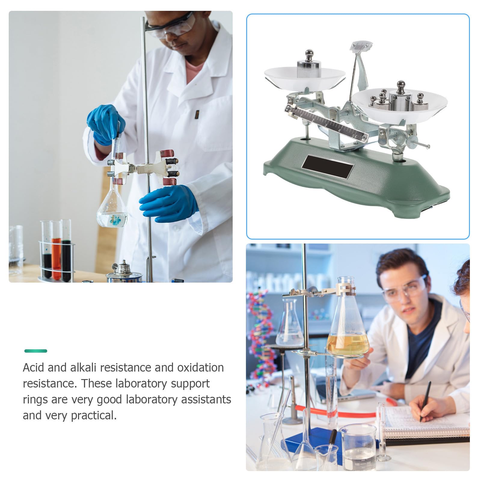 Balanza de laboratorio portátil triple haz con pesas y pinzas para balanza mecánica precisa para experiencias científicas y educativas