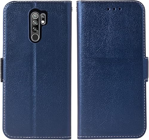 Miniatura 8 de WWAAYSSXA compatible con Xiaomi Redmi 9 cartera correa de muñeca cordón cuero Flip Cover titular de la tarjeta soporte accesorios celulares Fundas