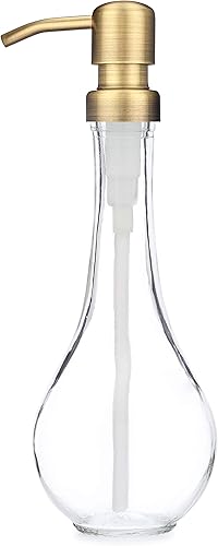 Miniatura 4 de Rail19 Dispensador de jabón de vidrio Rain Drop con bomba de metal, 8 onzas (negro cali)