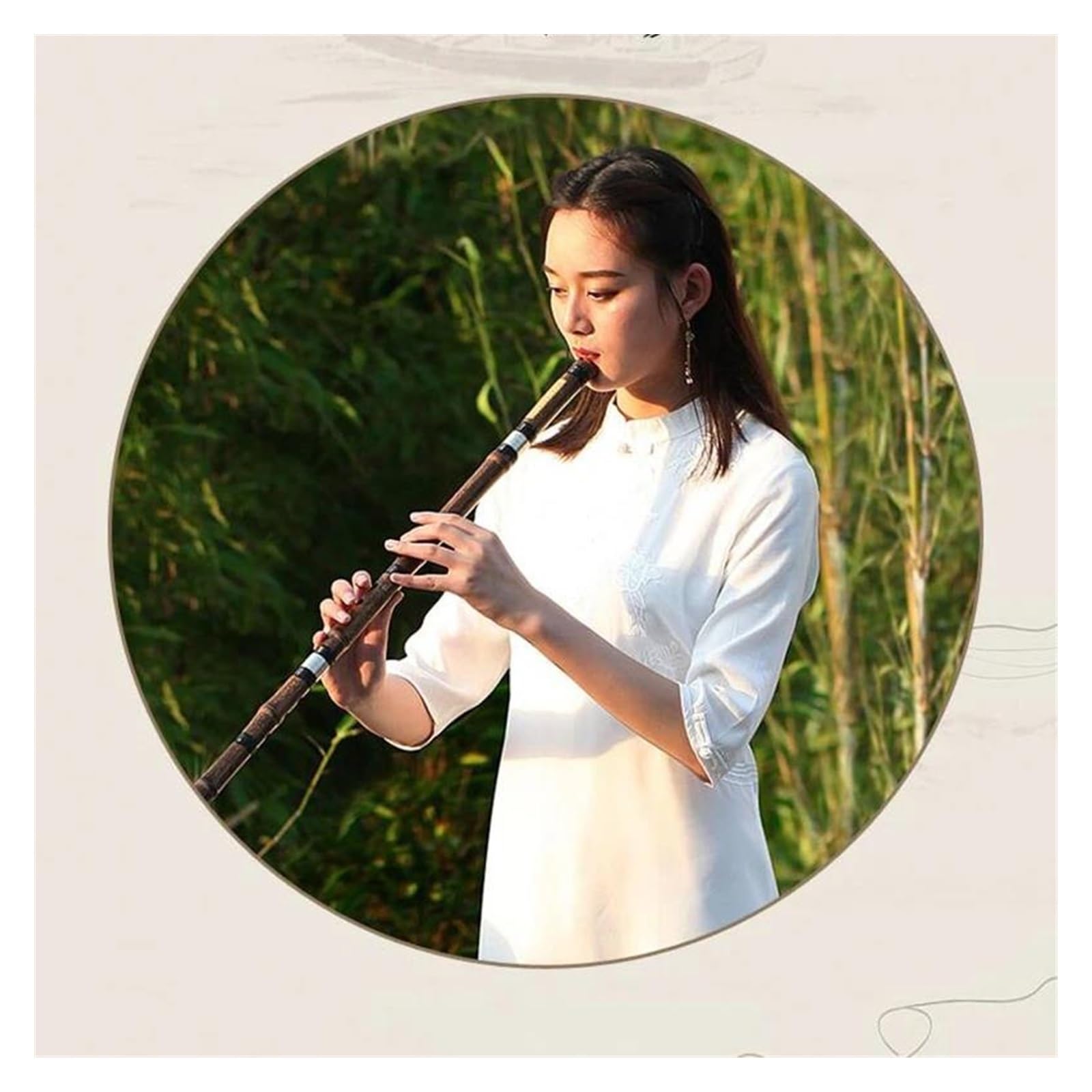 Bambusflöten-Set Chinesische Bambusflöte Tonart F Oder G / 8 Oder 6 Löcher Vertikale Flauta Handgefertigte Instrumentos Musical (Color : 8 hole left F Key)