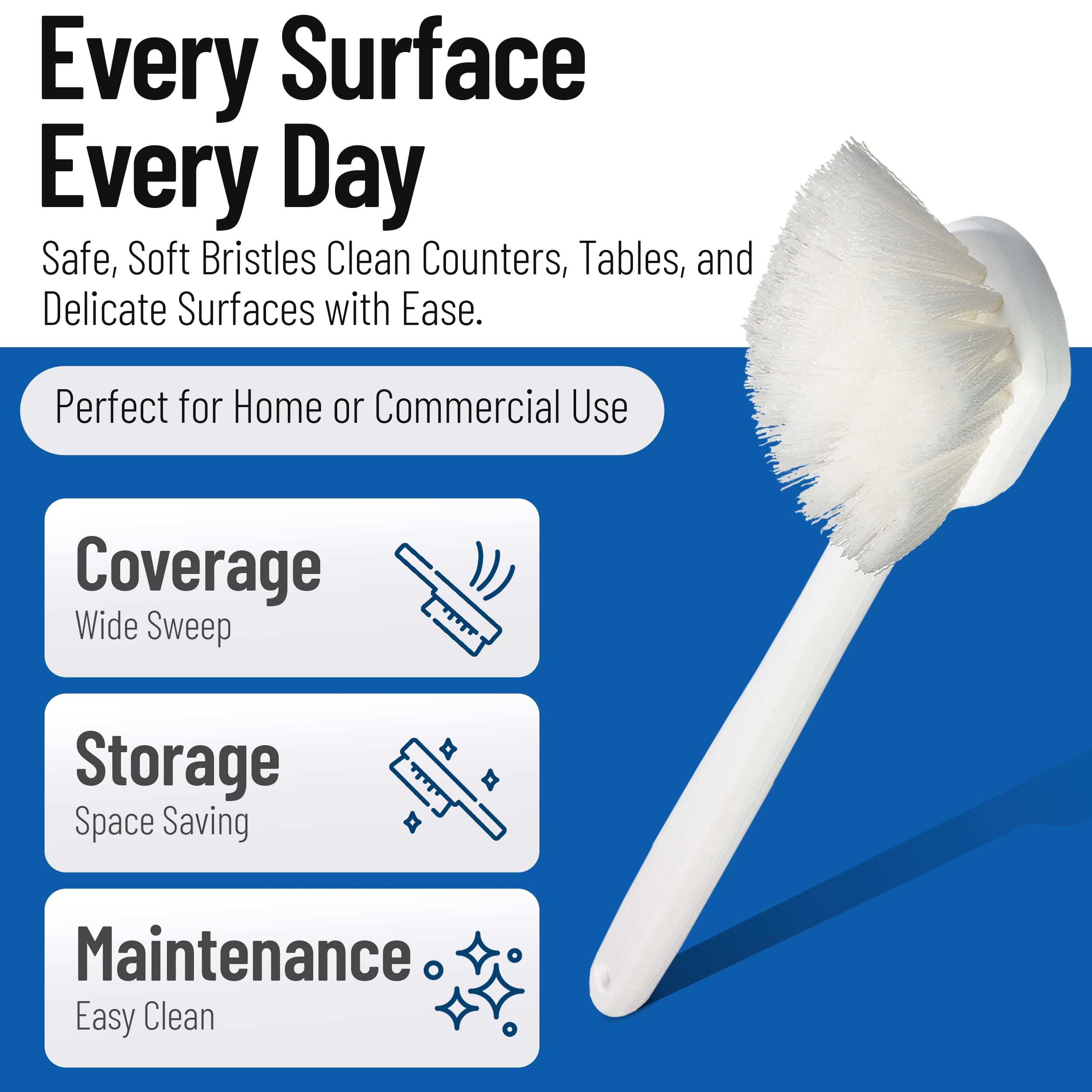 Carlisle 36620L00 flo-pac Plastic Handle Utility scrub Brush, setole in nylon, lunghezza 50,8 cm, setole 5,1 cm, colore: Bianco (confezione da 12)